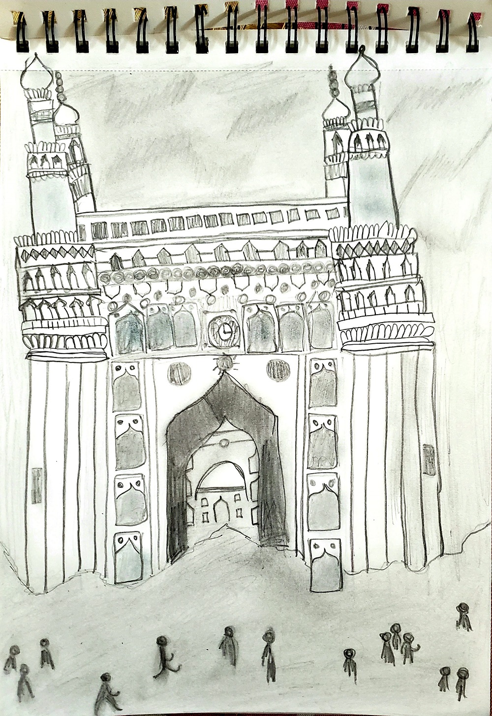 Charminar | Perspective sketch, Architecture drawing, Pencil drawings