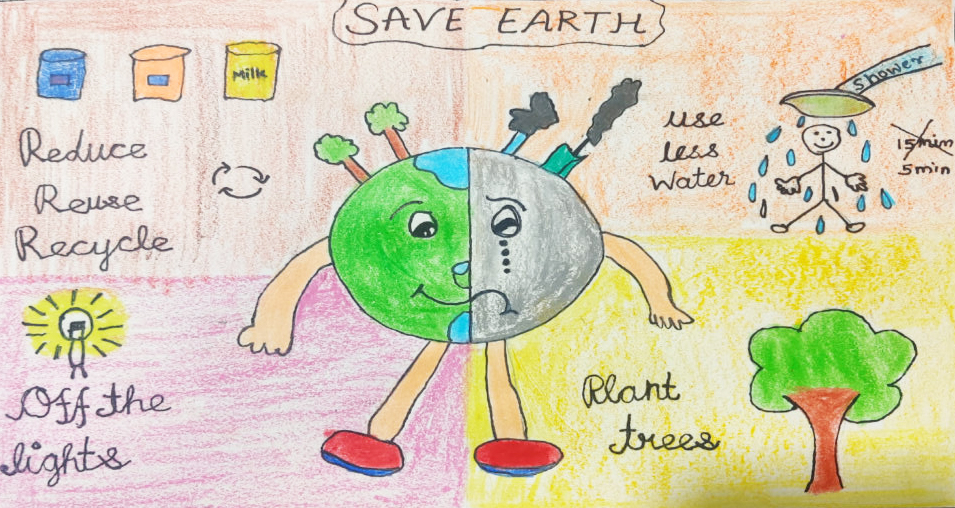 Save tree 🌴🌴 save environment 🙂🙂🙂 | Earth art drawing, Earth drawings, Save  earth drawing