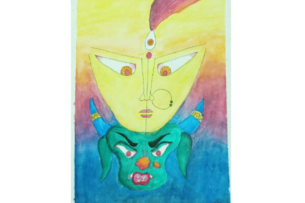 Drawing on Maa Durga