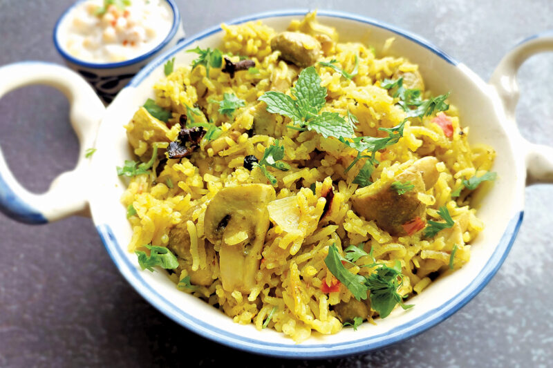 Chettinad Mushroom Biryani