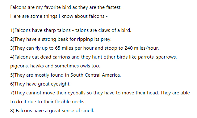 About Falcons