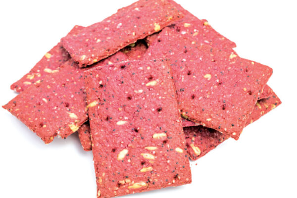 Baked Multigrain Beetroot Crackers