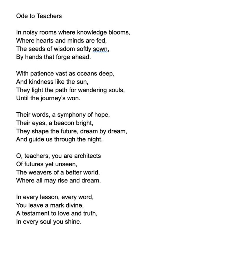 Ode To Teachers
