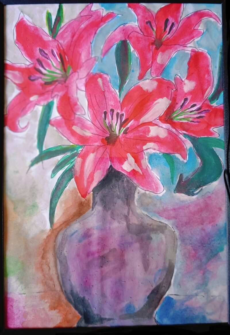 The Beauty of a Bouquet: Still Life with Pink Lilies