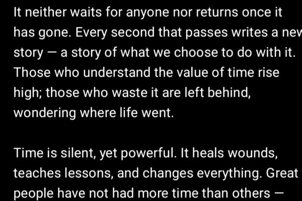 The Importance of Time