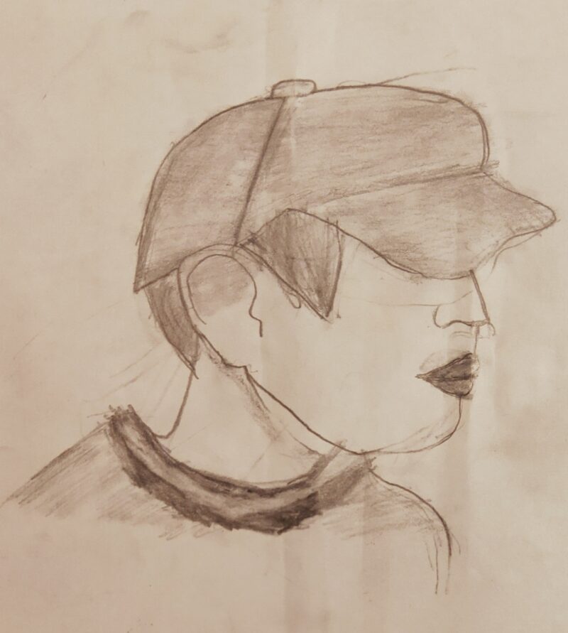 The Secret Man Pencil Sketch