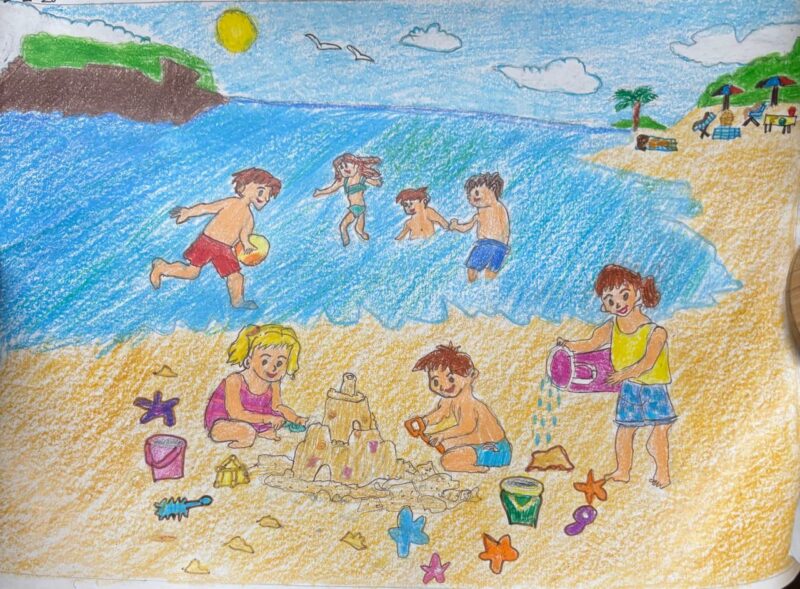 Summer Vacation Time on a Beach