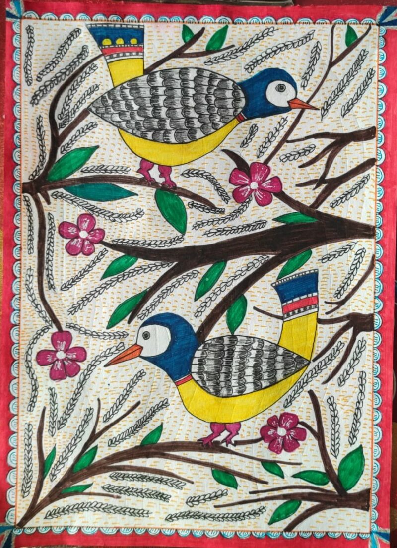 Bird Madhubani Painting