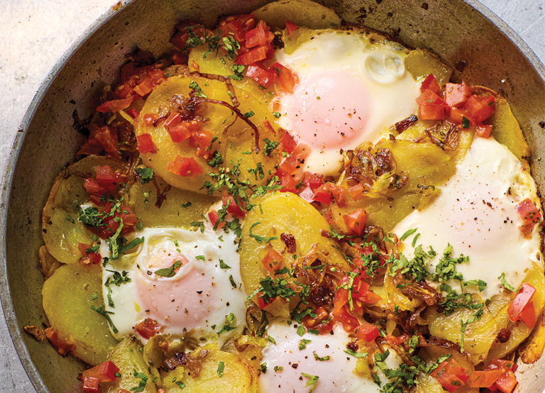 Parsi Eggs on Potato