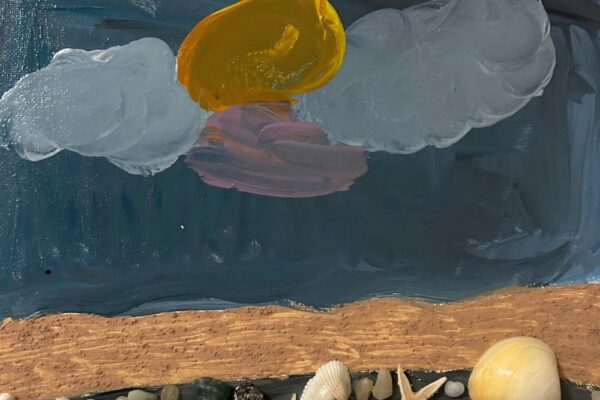 3D Landscape with Seashells and Pebbles