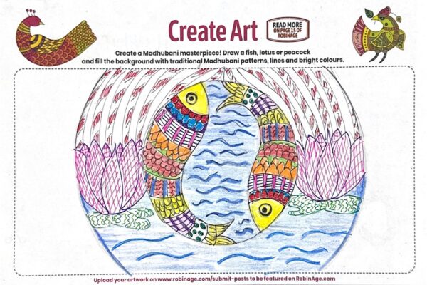 Madhubhani Masterpiece – Fish and Lotus Art