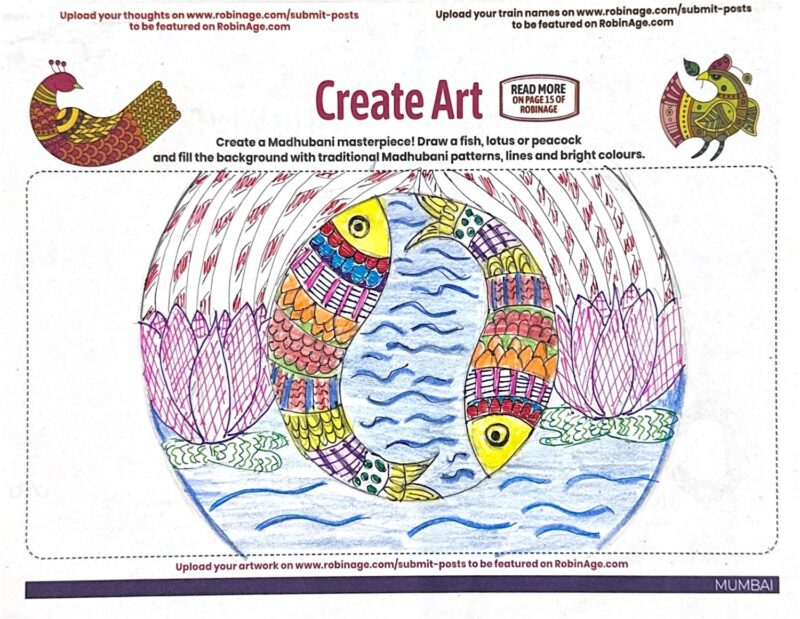 Madhubhani Masterpiece – Fish and Lotus Art